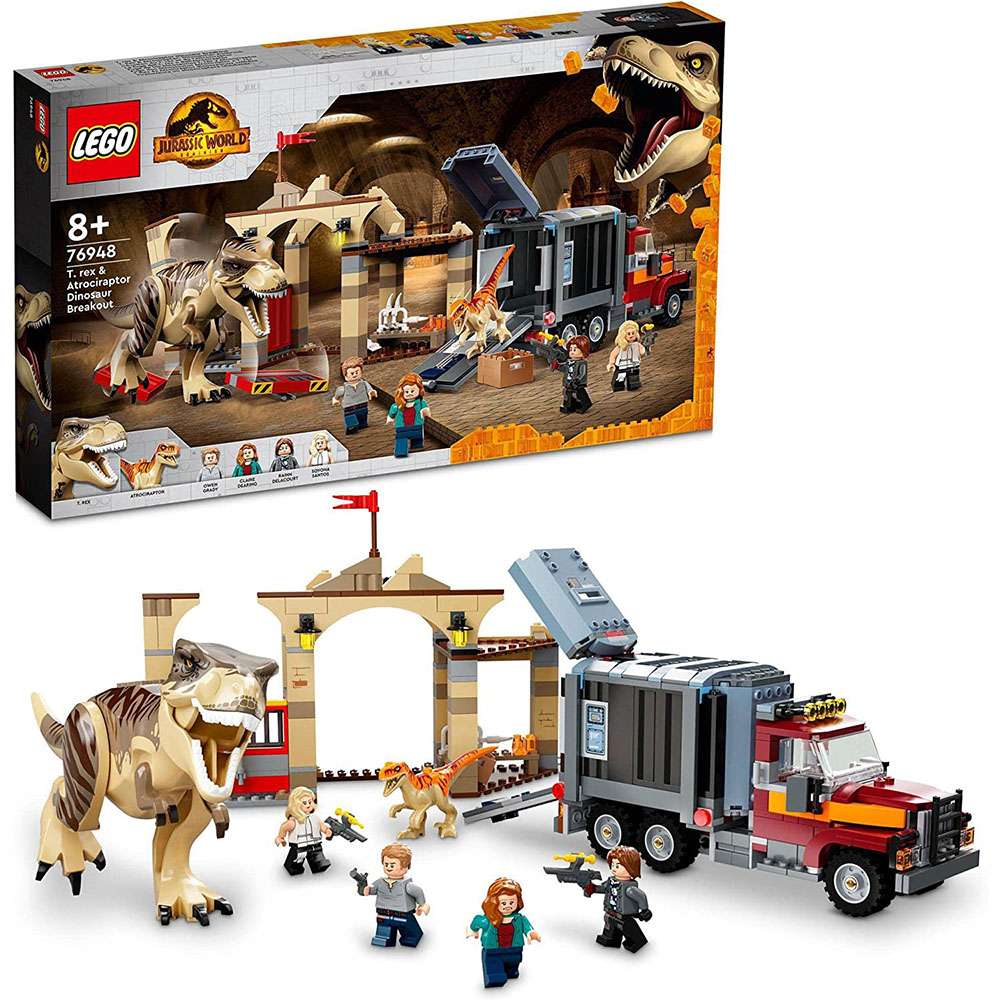 [해외] LEGO 레고 쥬라기 월드 티라노사우르스와 아트로시랩터 공룡의 탈출 76948