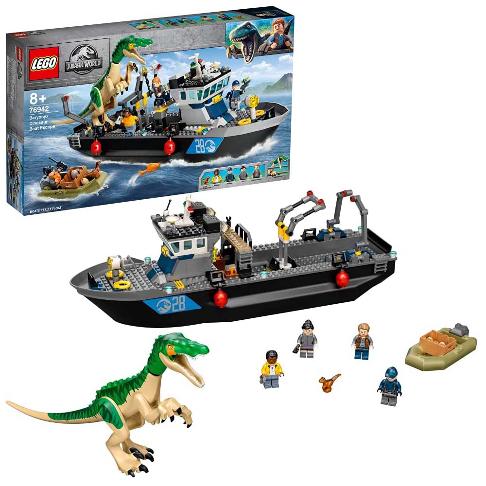 [해외] 레고(LEGO) 쥬라기월드 바리오닉스 공룡 보트 탈출 76942