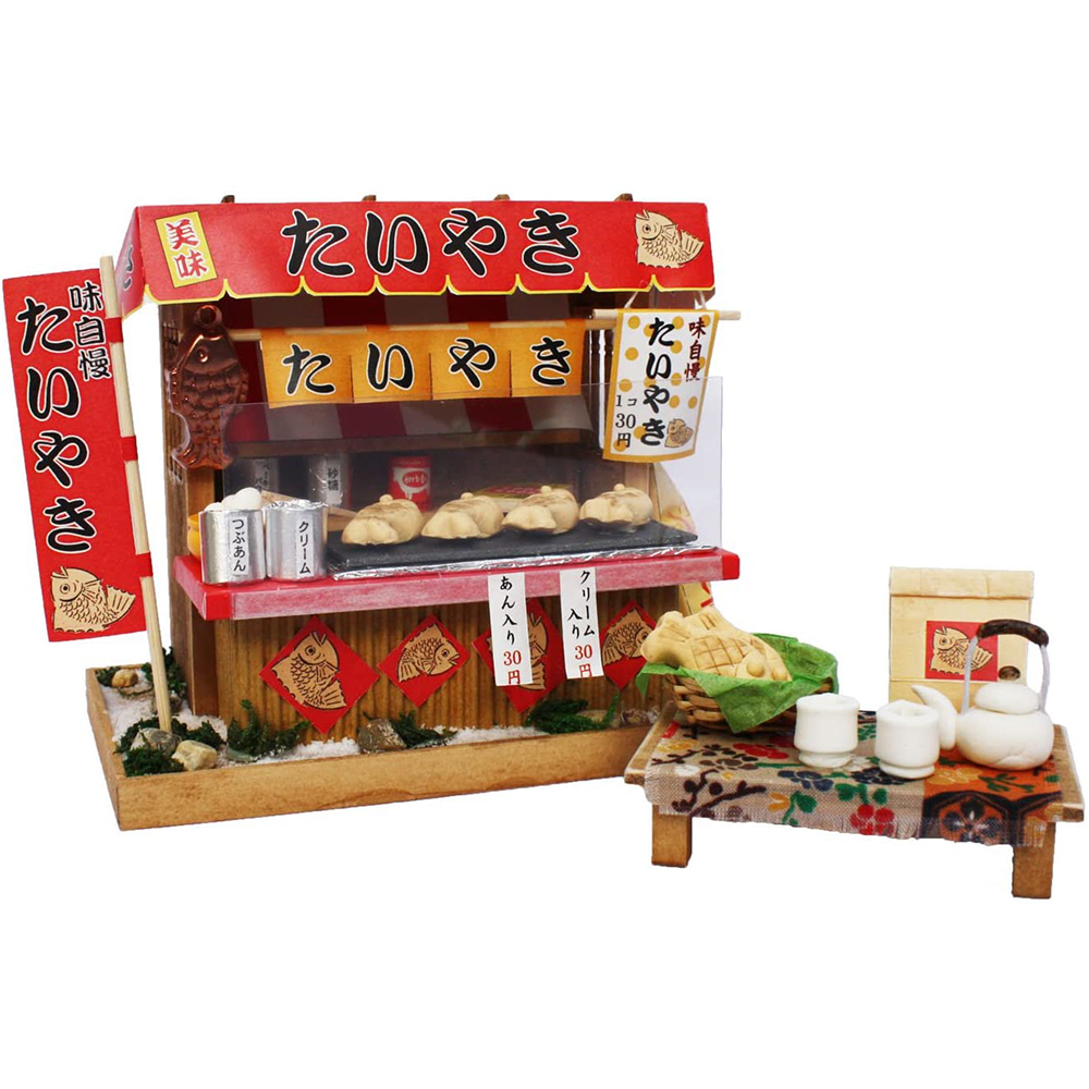 [해외] 빌리 수제 돌 하우스 일본 쇼와 포장 마차 DIY 타이야키 가게 미니어처 8537